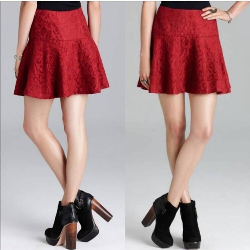 Free People Cheetah Chenille Textured Mini Skirt